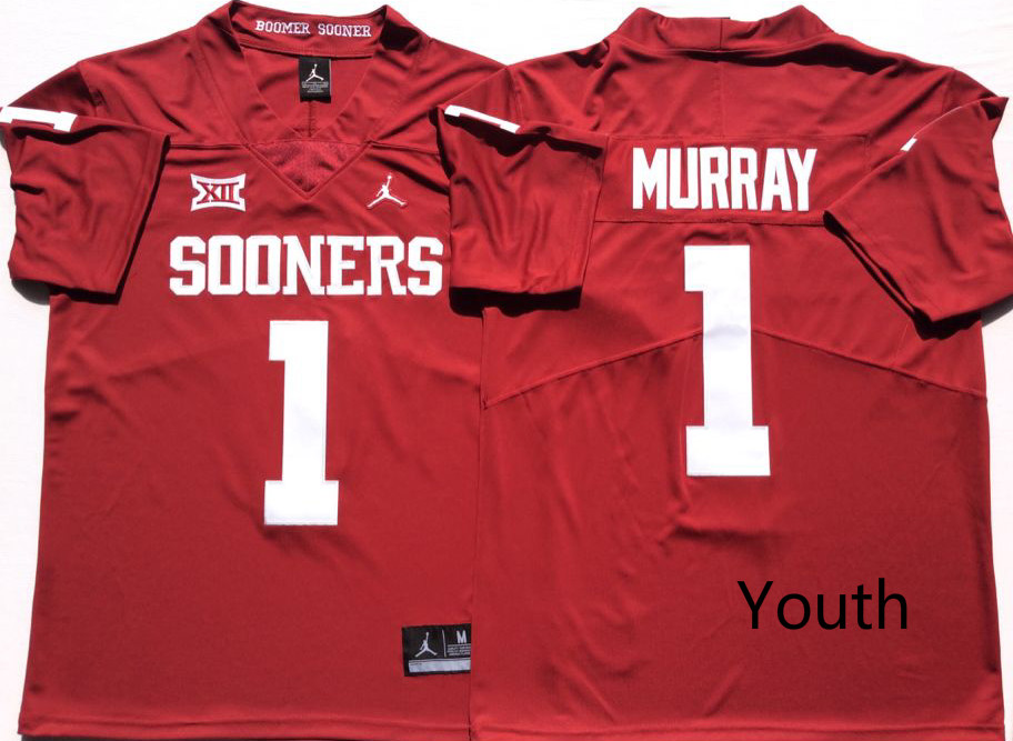 NCAA Youth Oklahoma Sooners Red #1 MURRA jerseys->youth ncaa jersey->Youth Jersey